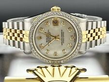 Rolex Ladies Datejust 31mm 18k Yellow Gold/Steel ICED 1.25ct Diamonds MOP Dial