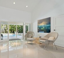 Two Lounge Chairs And Ottoman By Knoll