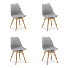 4 Chaises de Cuisine Gris