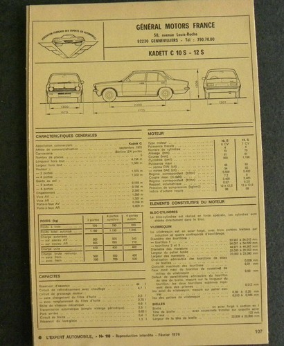 Fiche technique automobile