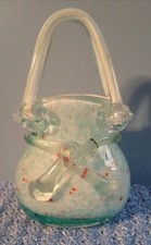 *Murano(?) Inspired hand blown art glass vase purse