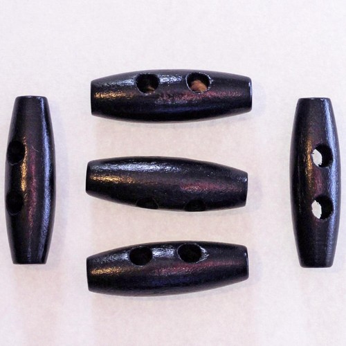 Bouton buchette bois noir - buchette, en