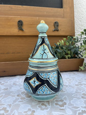 Azouz Al-Haraz Signed Ceramic Spice Jar / Sugar Bowl - Tunisia