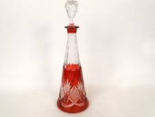 Val Saint Lambert Cut Crystal Wine Carafe Model Eurydice Red 20th Century