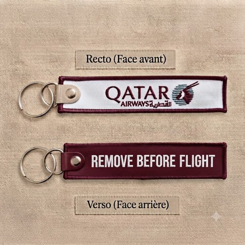 Porte clé brodé avion flamme - porte,