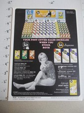 trade magazine ad 1965 PEDS foot cover sock kitten store display sport