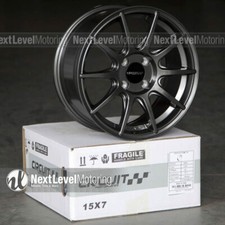 4 Circuit CP41 15x7 4x100 +35 Gun Metal Wheels Fits Mazda Miata Toyota Yaris xB