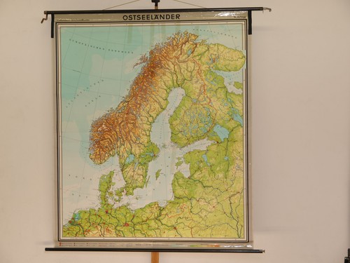 Carte murale scolaire 1960 - carte,