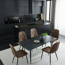 Table à manger en Céramique effet Marbre 140 cm 4 à 6 personnes  