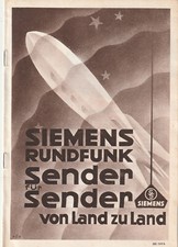 Brochure Radio Siemens Original from 1933 with 8 Pages