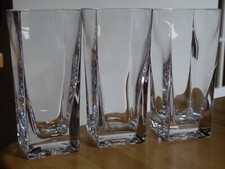 SEVRES 3 LARGE FRUIT JUICE GLASSES CRYSTAL ht 15 cm signed