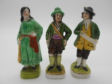 GORGEOUS LOT OF 3 MINIATURE PORCELAIN FIGURES SCHEIBE ALSBACH GERMANY
