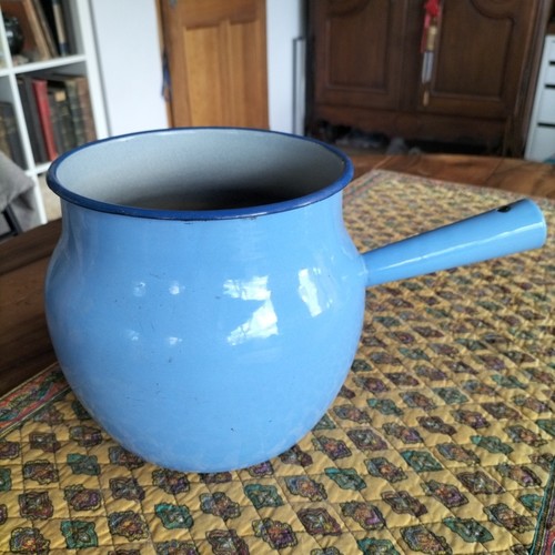 Marmite fer émaillé bleu - marmite, en