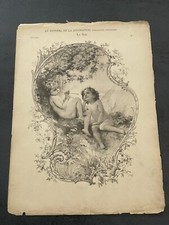 Antique Board Le Journal De La Decoration VII Year Le Evening Angel Cherub