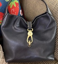 Dooney Bourke Black Florentine Leather Belvedere Hobo Sac Shoulder Bag
