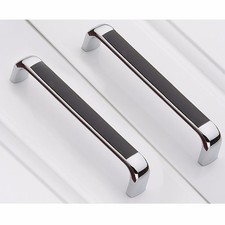 2 X Moderne Tirer Poignée Cuisine Garde-Robe Tiroir Placard Porte Bouton Chrome