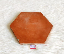 Carreau Décoratif En Terre Cuite Vintage Design Simple Ancien Collectible TC239