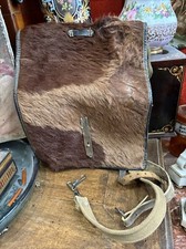 military swiss army old cowhide backpack