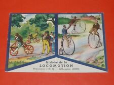 CARTE CHROMO 1914 LION NOIR LOCOMOTION BICYCLETTE VELO DRAISIENNE GRAND BI