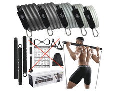 M MOACC - Ensemble de barres Pilates, ensemble de bandes de fitness, 5...