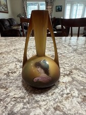 Antique SOCIETE CERAMIQUE MAESTRICHT Yellow Gold HOLLAND VASE Woman