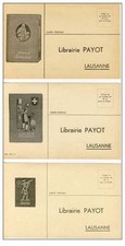 3 postcard advertising almanac Pestalozzi bookshop PAYOT Lausanne Switzerland (14843)