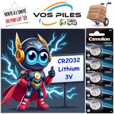 Pile bouton Lithium 3V : CR2032 DL2032 BR2032 ECR2032 EL2032 210 mAh Camelion