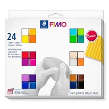 [8023 C24-1] FIMO Pâte à modeler à cuire "Basic", kit de 24