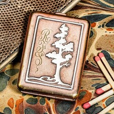 Rare Heintz Mixed Metal Antique Arts and Crafts Silver Bronze Match Book Holder