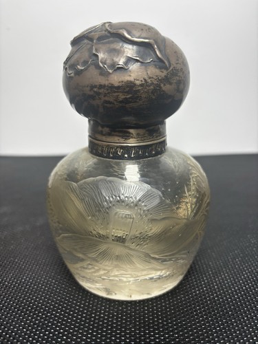 Encrier verre gravé avec