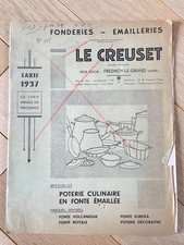 Old catalogue leaflet advertising tariff Le Creuset cast iron enamelled pot