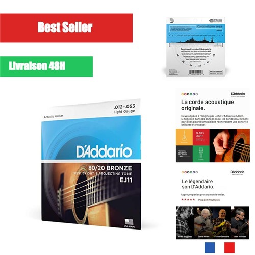 Addario ej11 cordes guitare - cordes,