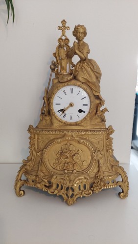 Pendule bronze doré - bronze,