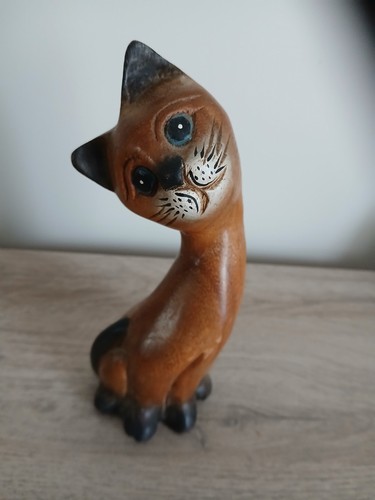 Statuette chat assis - , en