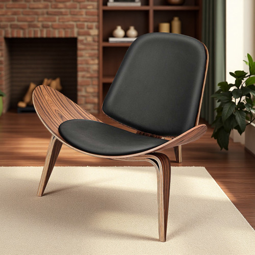Hans wegner style shell lounge - wegner,