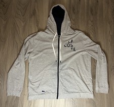 Men’s Lacoste Hoodie XL Size 6 Grey Full Zip Sweatshirt Hoody Jacket