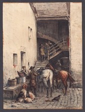 Reiter Cheval Post Posthorn