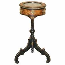 18TH CENTURY LOUIS XVI BIJOUTERIE VITRINE TABLE HAND ETCHED GLASS GILT METAL