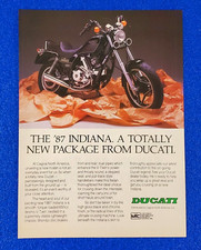 1987 DUCATI INDIANA 650 MOTORCYCLE ORIGINAL PRINT AD "NEW PACKAGE FROM DUCATI"