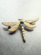 Ancienne Broche En Plaquer Or 18k 750 Art Déco Nouveau créateur libellule 