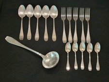Household set of silver metal cutlery 5 people FRENAIS 