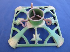 Pied sapin de Noël carré ancien fonte décoré vert Trou tronc diamètre 4,5 cm