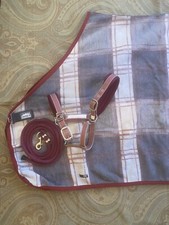 Eskadron Fleece Dress Sheet Set- Burgundy/ Cranberry/Grey- Cob 72”