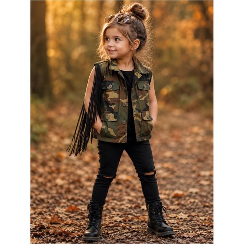 King lola kids camo fringe - +,