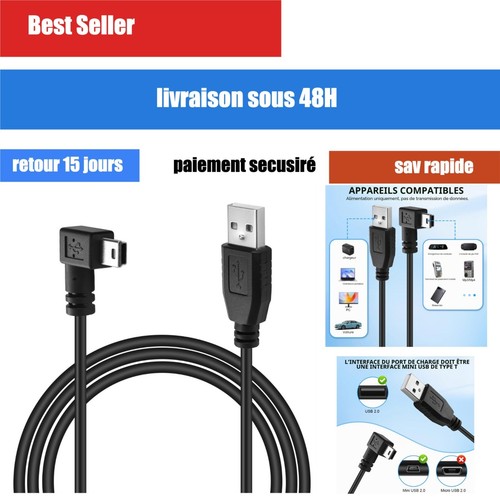 Câble usb mini m - m, pour