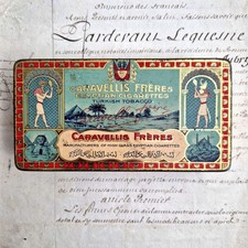 Boîte en tole « Caravellis Frères – Egyptian Cigarettes »