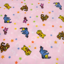 Tissu micropolaire polaire Disney Winnie l'ourson rose coloré tissu sous lice...