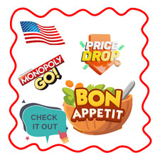 ?Monopoly Stickers Go! ALL 1⭐- 6⭐ (Bon Appetit) CHEAPEST?SUPER FAST