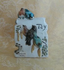 TAY ITALY FINE PORCELAIN FIVE BIRDS PLAQUE 