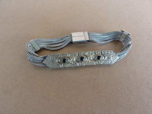 Bracelet ancien argent massif